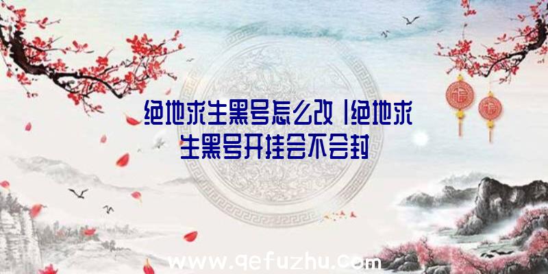 「绝地求生黑号怎么改」|绝地求生黑号开挂会不会封